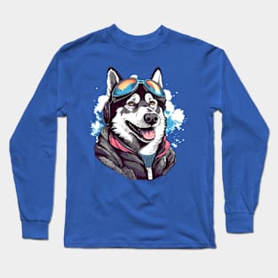 Husky Aviator: Soaring with Adventure Long Sleeve T-Shirt